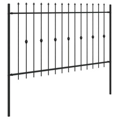 vidaXL Spike Fence ASTEN 200 x 166 cm Powder-Coated Steel Black 4