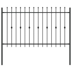 vidaXL Spike Fence ASTEN 200 x 166 cm Powder-Coated Steel Black 2
