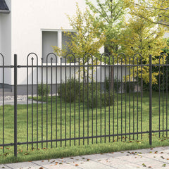 vidaXL Spike Arch Fence DRONTEN 200 x 166 cm Powder-Coated Steel Black 1