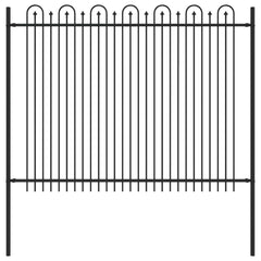 vidaXL Spike Arch Fence DRONTEN 200 x 200 cm Powder-Coated Steel Black 2