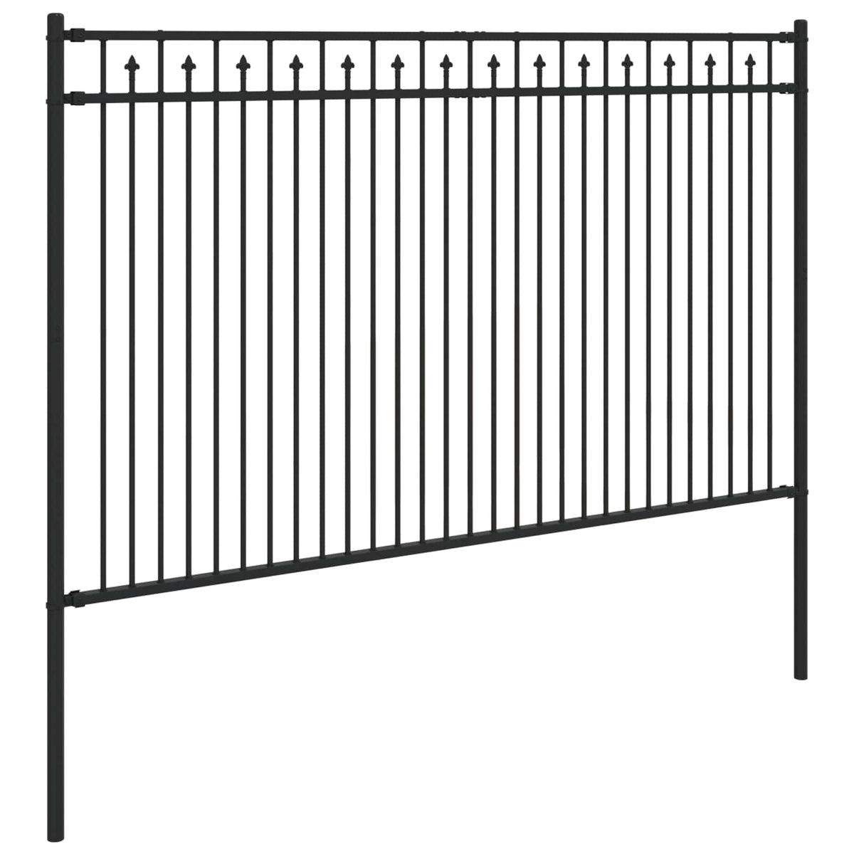 vidaXL Spike Fence BAARLO 200 x 116 cm Powder-Coated Steel Black 4