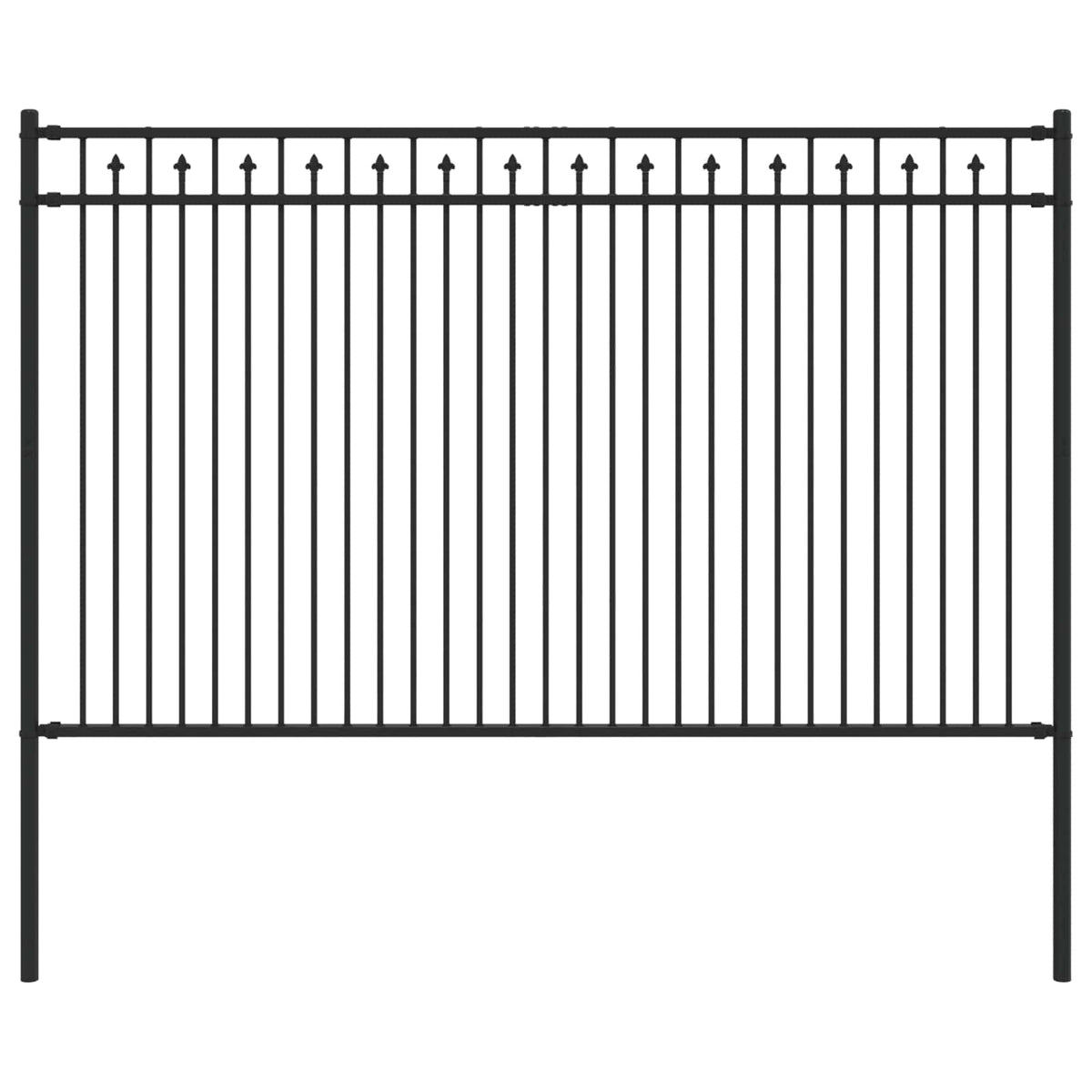 vidaXL Spike Fence BAARLO 200 x 116 cm Powder-Coated Steel Black 2