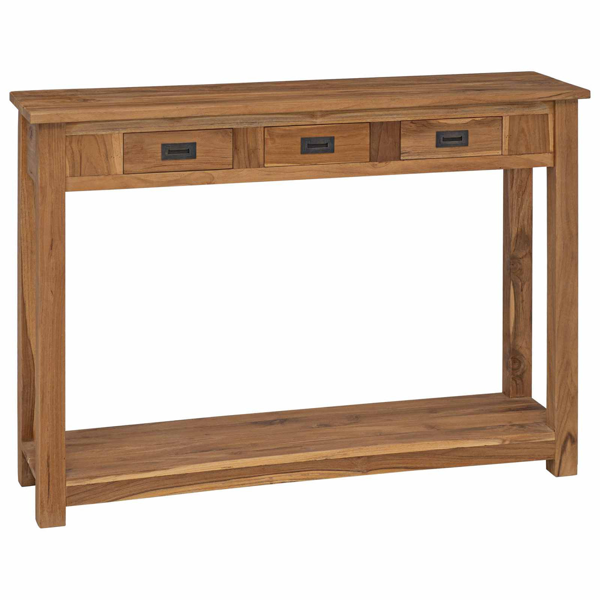 vidaXL Console Table Natural 110 x 30 x 80 cm Solid Teak Wood 1