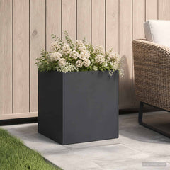 vidaXL Garden Planter Black 35 x 35 x 35 cm Cold-rolled Steel 1