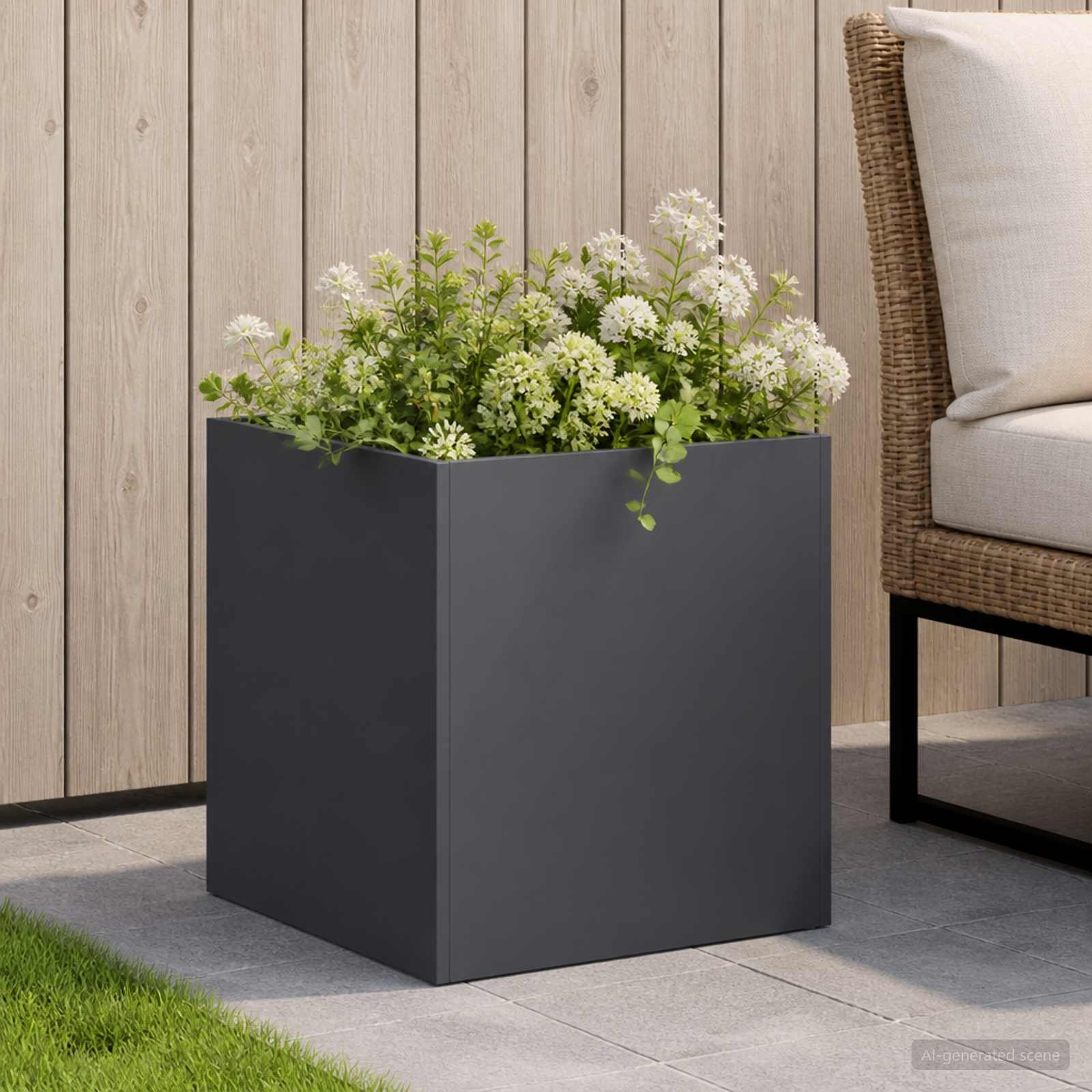 vidaXL Garden Planter Anthracite 35 x 35 x 35 cm Cold-rolled Steel 1