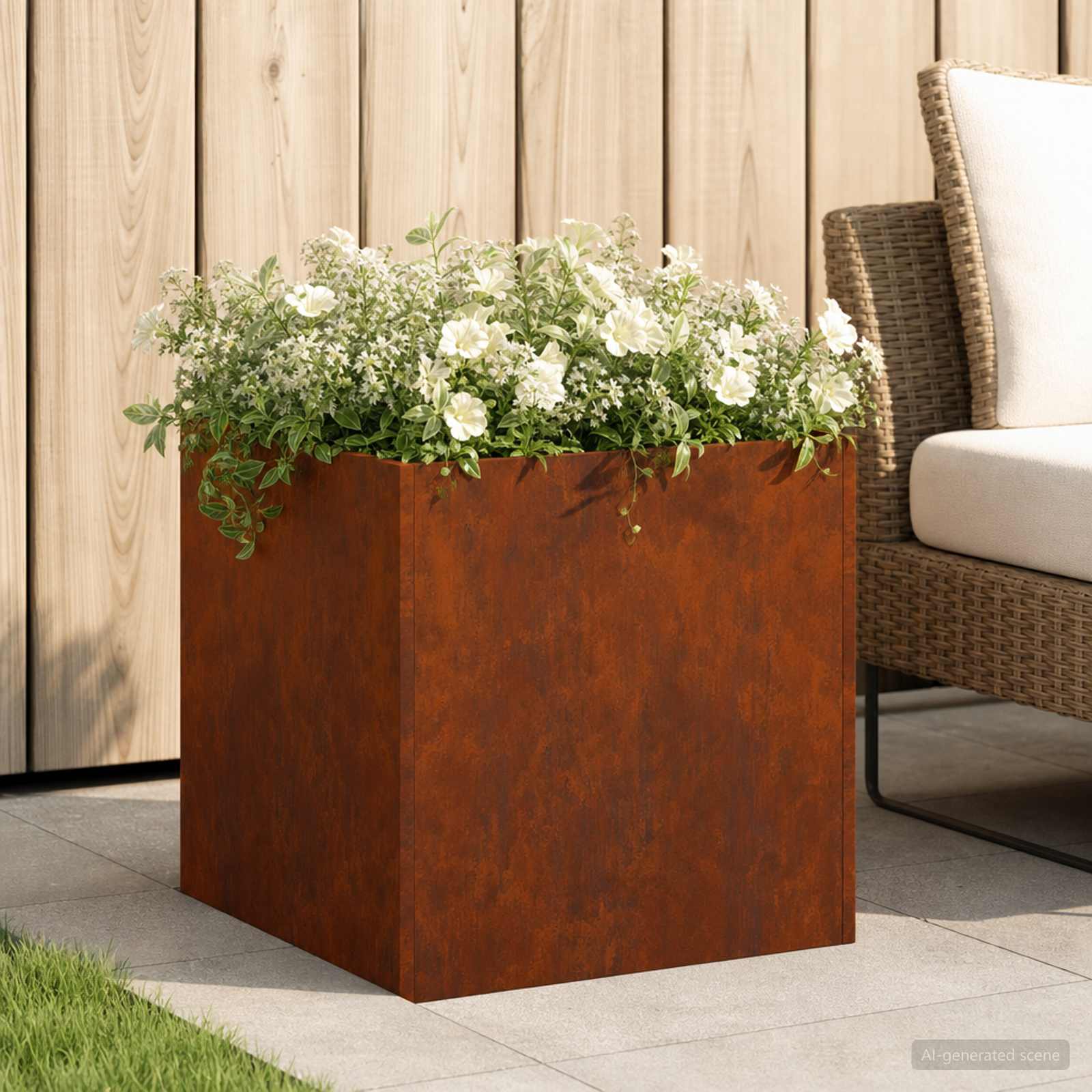 vidaXL Garden Planter Rusty 35 x 35 x 35 cm Weathering Steel 1