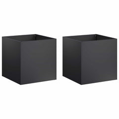 vidaXL Garden Planter 2 pcs Black 45 x 45 x 45 cm Cold-rolled Steel 2
