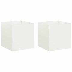 vidaXL Garden Planter 2 pcs White 45 x 45 x 45 cm Cold-rolled Steel 2