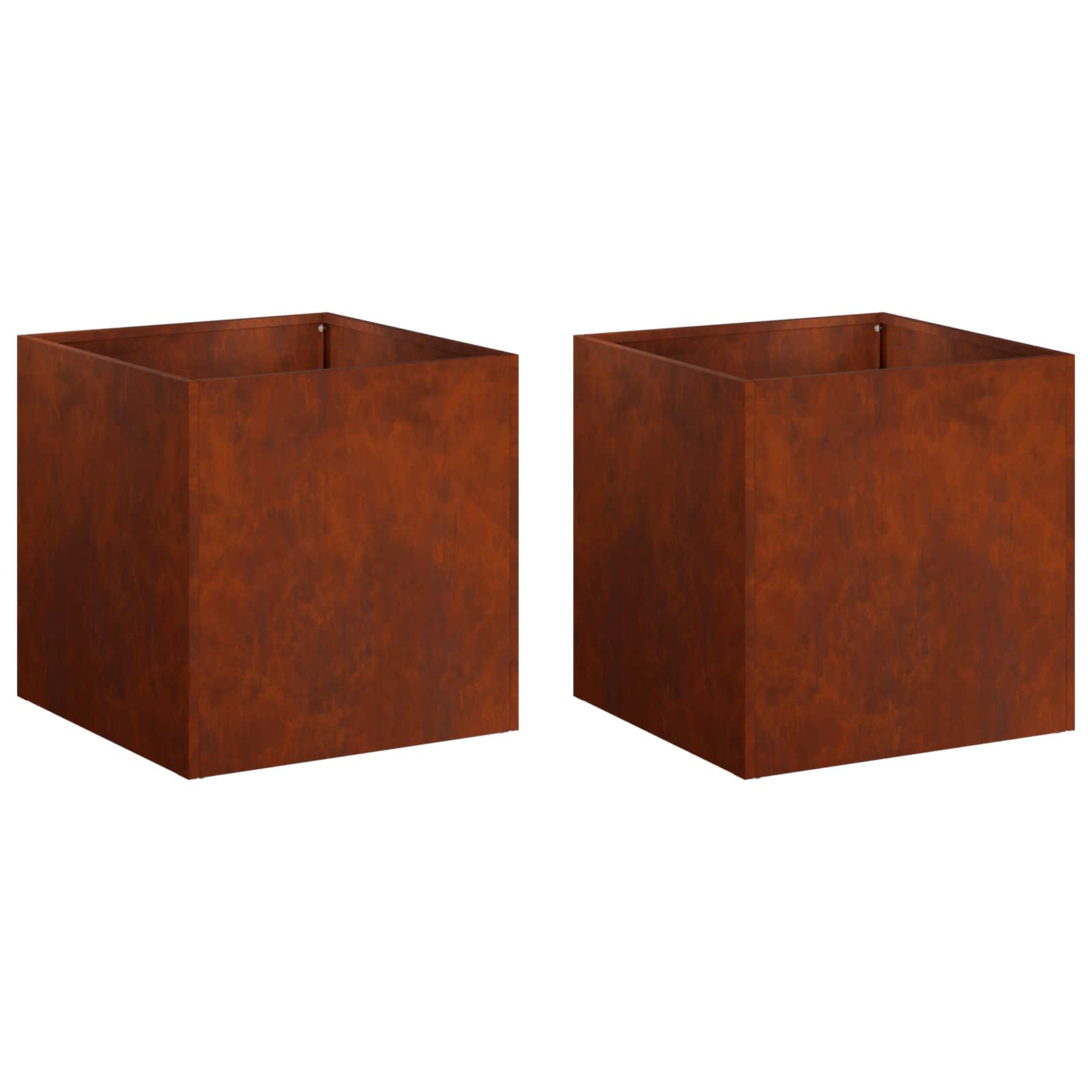 vidaXL Garden Planter 2 pcs Rusty 45 x 45 x 45 cm Weathering Steel 2