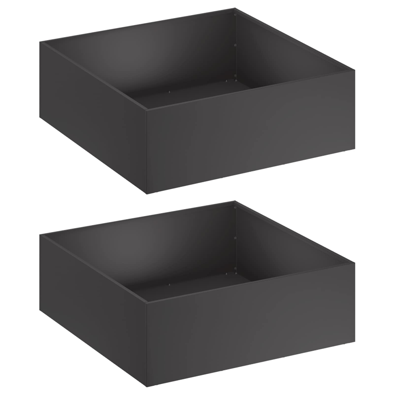 vidaXL Garden Planter 2 pcs Black 40 x 40 x 20 cm Cold-rolled Steel 2