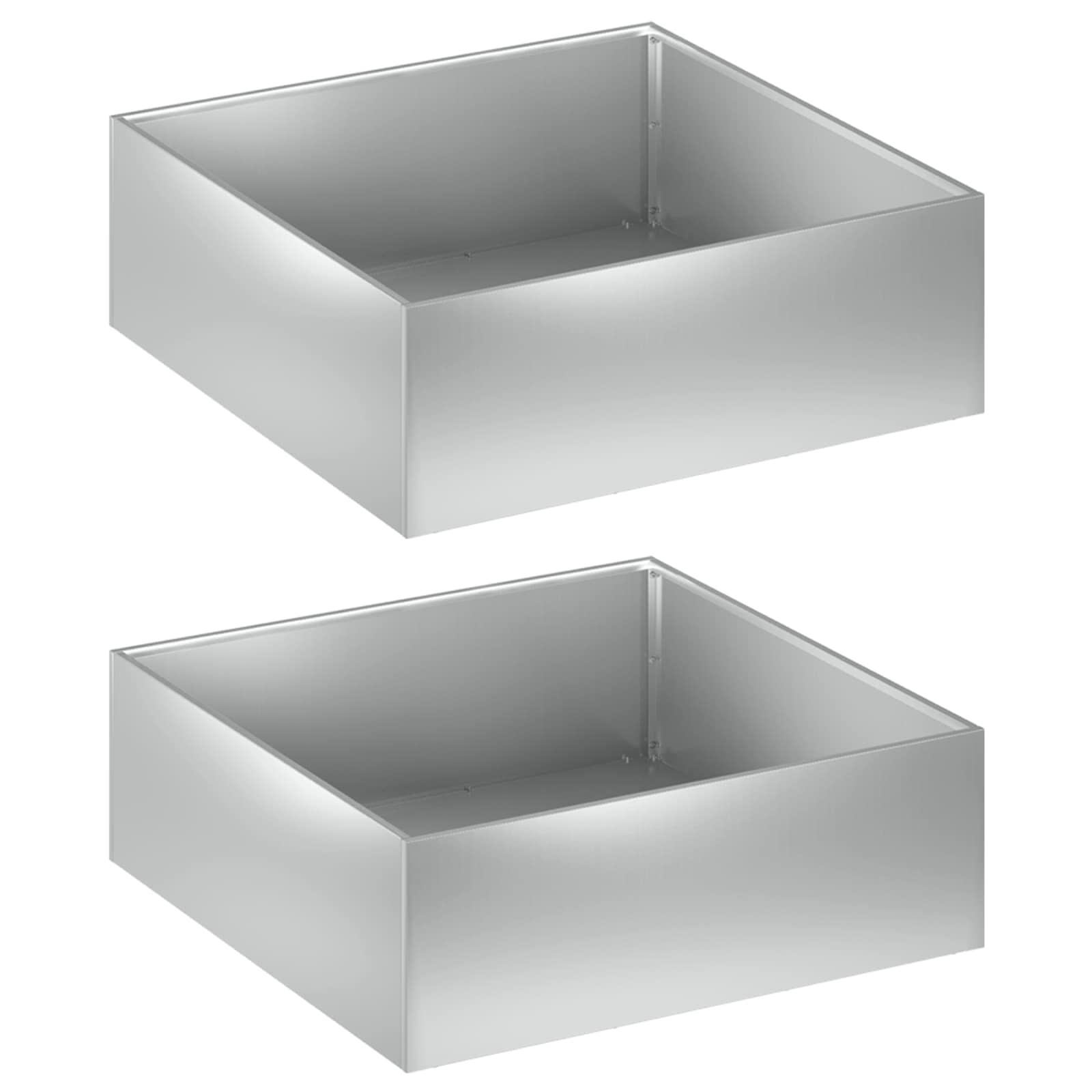 vidaXL Garden Planter 2 pcs Silver 40 x 40 x 20 cm Galvanised Steel 2