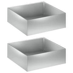 vidaXL Garden Planter 2 pcs Silver 40 x 40 x 20 cm Galvanised Steel 2