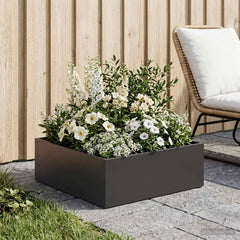 vidaXL Garden Planter Black 60 x 60 x 20 cm Cold-rolled Steel 1