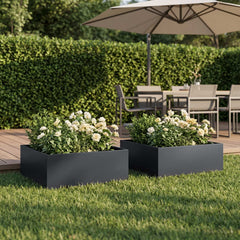 vidaXL Garden Planter 2 pcs Anthracite 60 x 60 x 20 cm 1