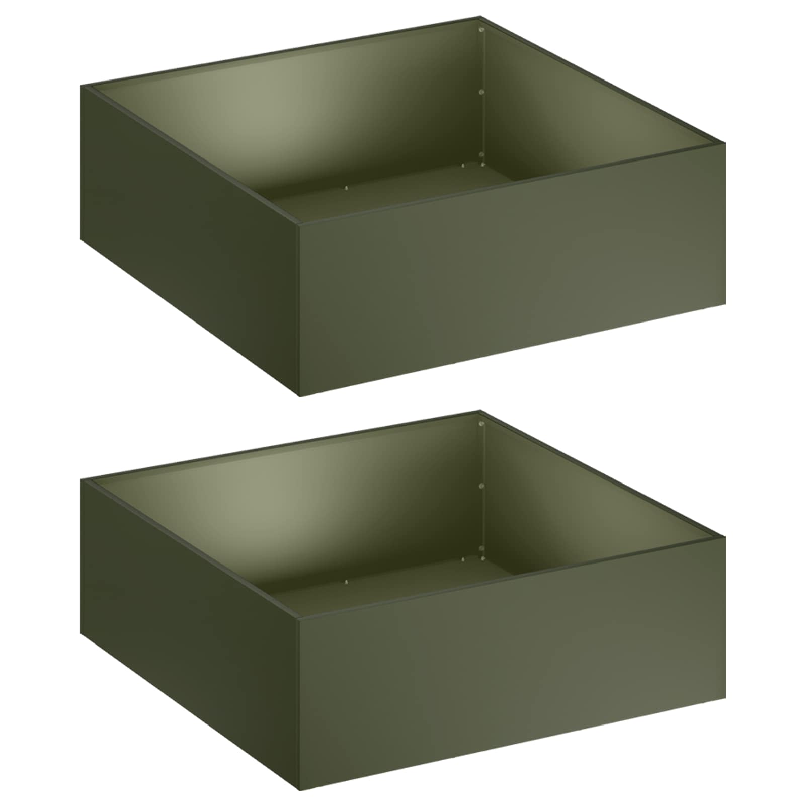 vidaXL Garden Planter 2 pcs Olive Green 60 x 60 x 20 cm 2