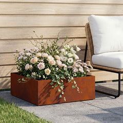 vidaXL Garden Planter Rusty 60 x 60 x 20 cm Weathering Steel 1