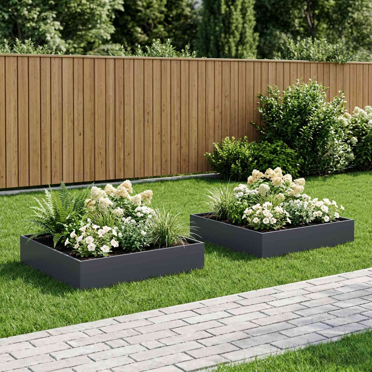 Garden Planter 2 pcs Anthracite Depth 80 cm 20 cm