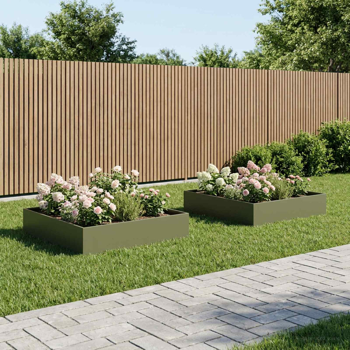 Garden Planter 2 pcs Olive Green Depth 80 cm 20 cm