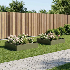 Garden Planter 2 pcs Olive Green Depth 80 cm 20 cm