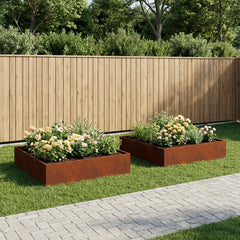 Garden Planter Rusty Weathering Steel Depth
