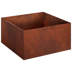 vidaXL Garden Planter 2 pcs Rusty 60 x 60 x 30 cm Weathering Steel 4