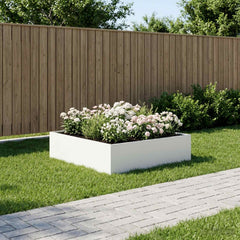 vidaXL Garden Planter White 80 x 80 x 30 cm Cold-rolled Steel 1