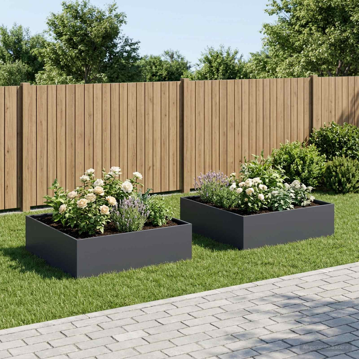 Garden Planter 2 pcs Anthracite Depth 80 cm 30 cm