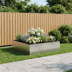 Garden Planter Silver Stainless Steel Height