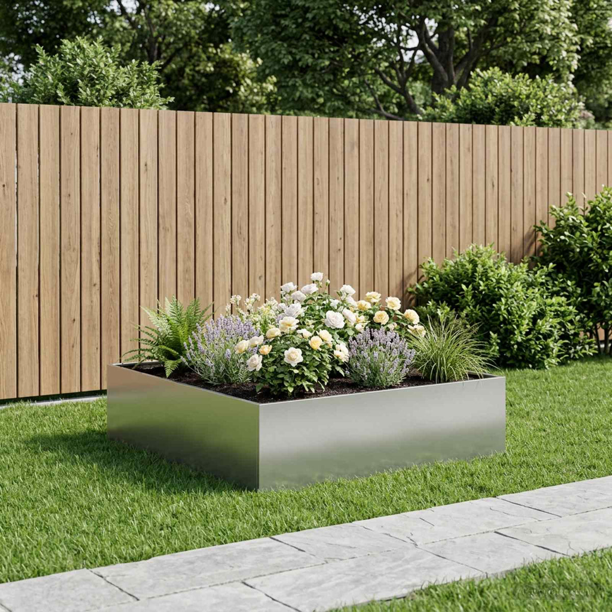 vidaXL Garden Planter Silver Galvanised Steel Height 30 cm