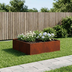 vidaXL Garden Planter Rusty 80 x 80 x 30 cm Weathering Steel 1