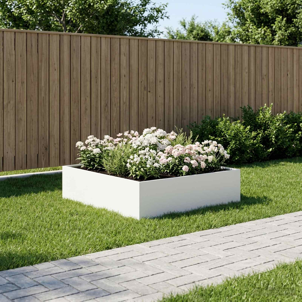 vidaXL Garden Planter Cold-rolled Steel White Height 30 cm