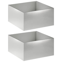 Garden Planter Silver 2 pcs Stainless Steel Depth 60 cm 40 cm