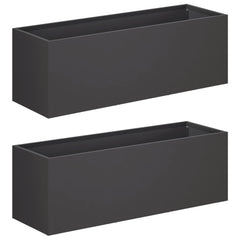 vidaXL Garden Planter 2 pcs Black 40 x 20 x 20 cm Cold-rolled Steel 2