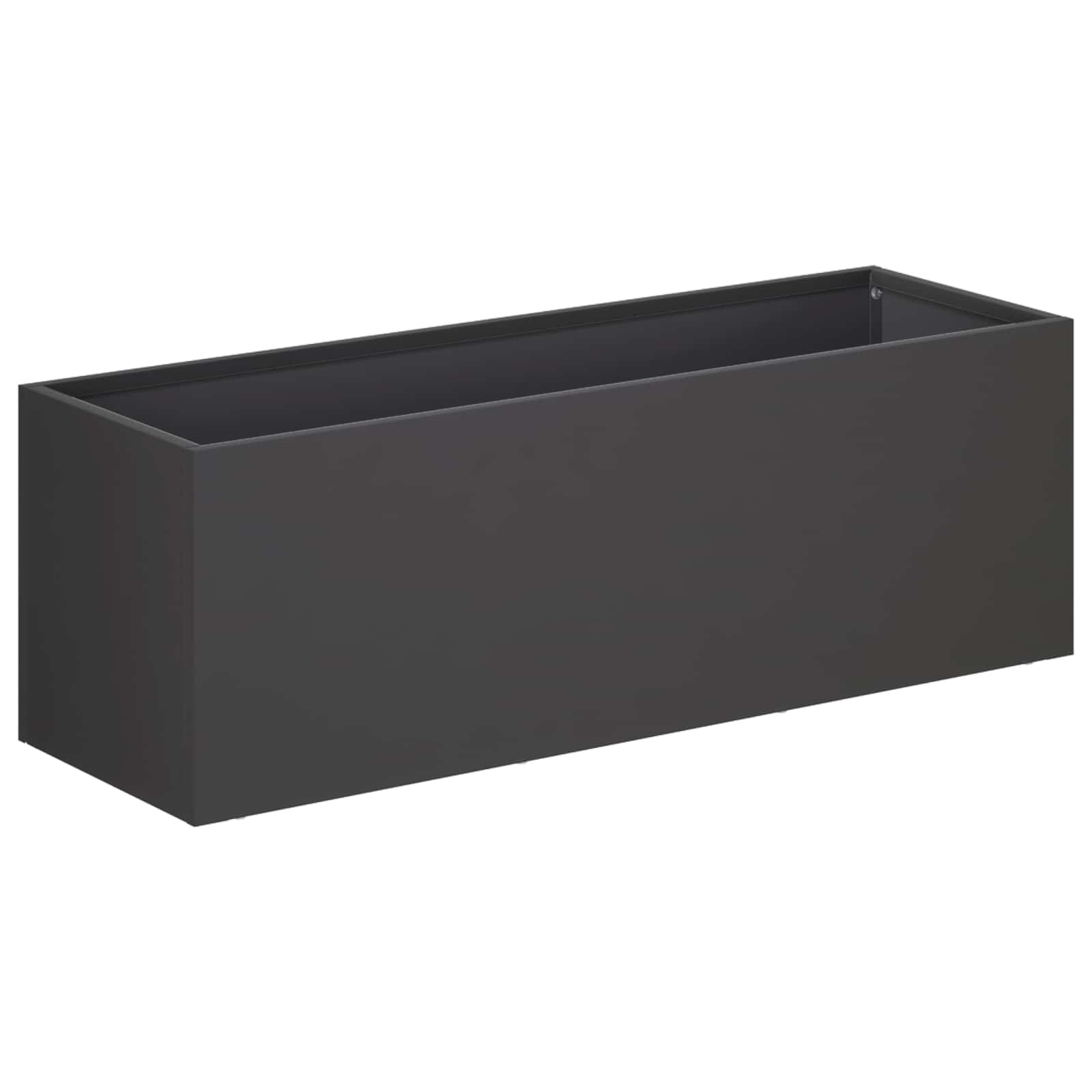 vidaXL Garden Planter 2 pcs Black 40 x 20 x 20 cm Cold-rolled Steel 3