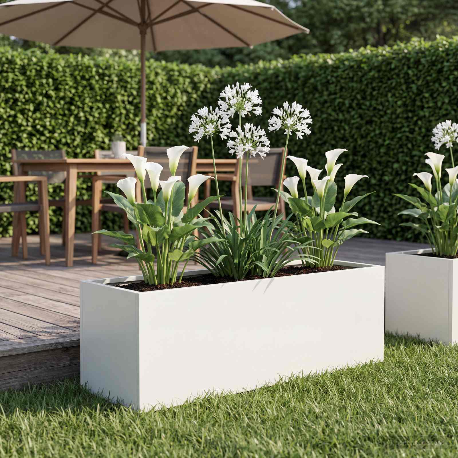 vidaXL Garden Planter White 40 x 20 x 20 cm Cold-rolled Steel 1