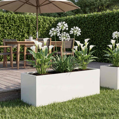vidaXL Garden Planter White 40 x 20 x 20 cm Cold-rolled Steel 1