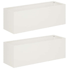 vidaXL Garden Planter 2 pcs White 40 x 20 x 20 cm Cold-rolled Steel 2