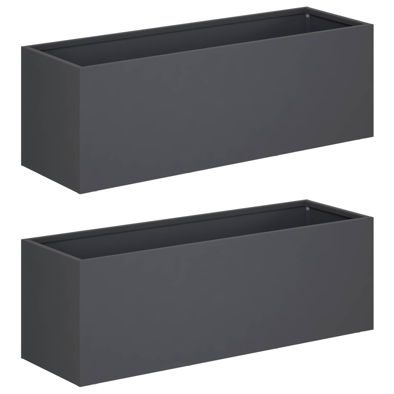 vidaXL Garden Planter 2 pcs Anthracite 40 x 20 x 20 cm 2