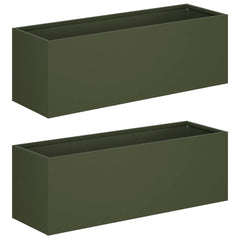 vidaXL Garden Planter 2 pcs Olive Green 40 x 20 x 20 cm 2