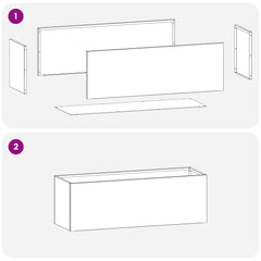 vidaXL Garden Planter Black 60 x 20 x 20 cm Cold-rolled Steel 6