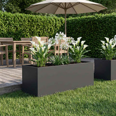vidaXL Garden Planter Black 60 x 20 x 20 cm Cold-rolled Steel 1