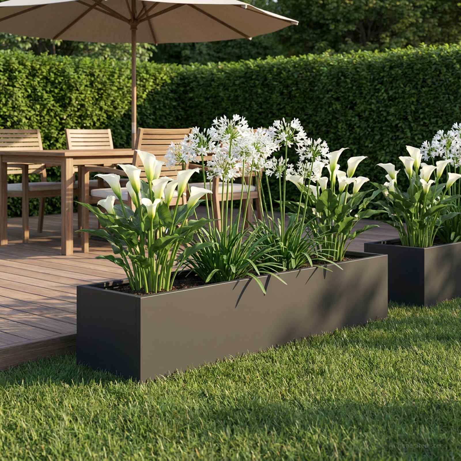 vidaXL Garden Planter Black 80 x 20 x 20 cm Cold-rolled Steel 1