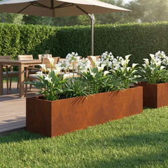 vidaXL Garden Planter Rusty 80 x 20 x 20 cm Weathering Steel 1