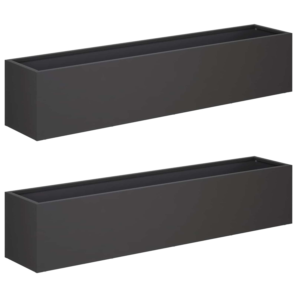 Garden Planter Cold-rolled Steel 2 Black Depth 20 cm 100 cm 20 cm
