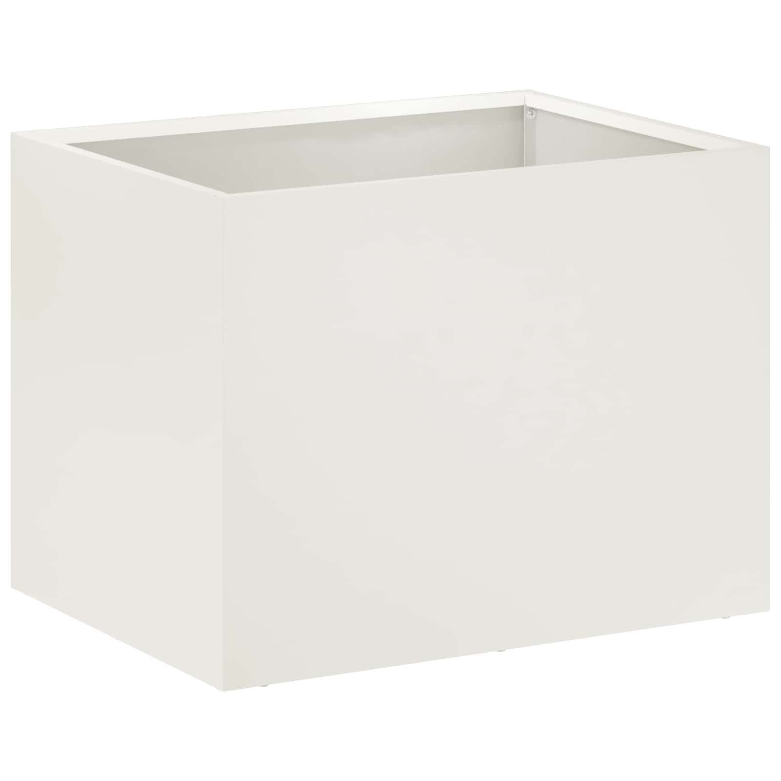 vidaXL Garden Planter White 40 x 30 x 30 cm Cold-rolled Steel 2