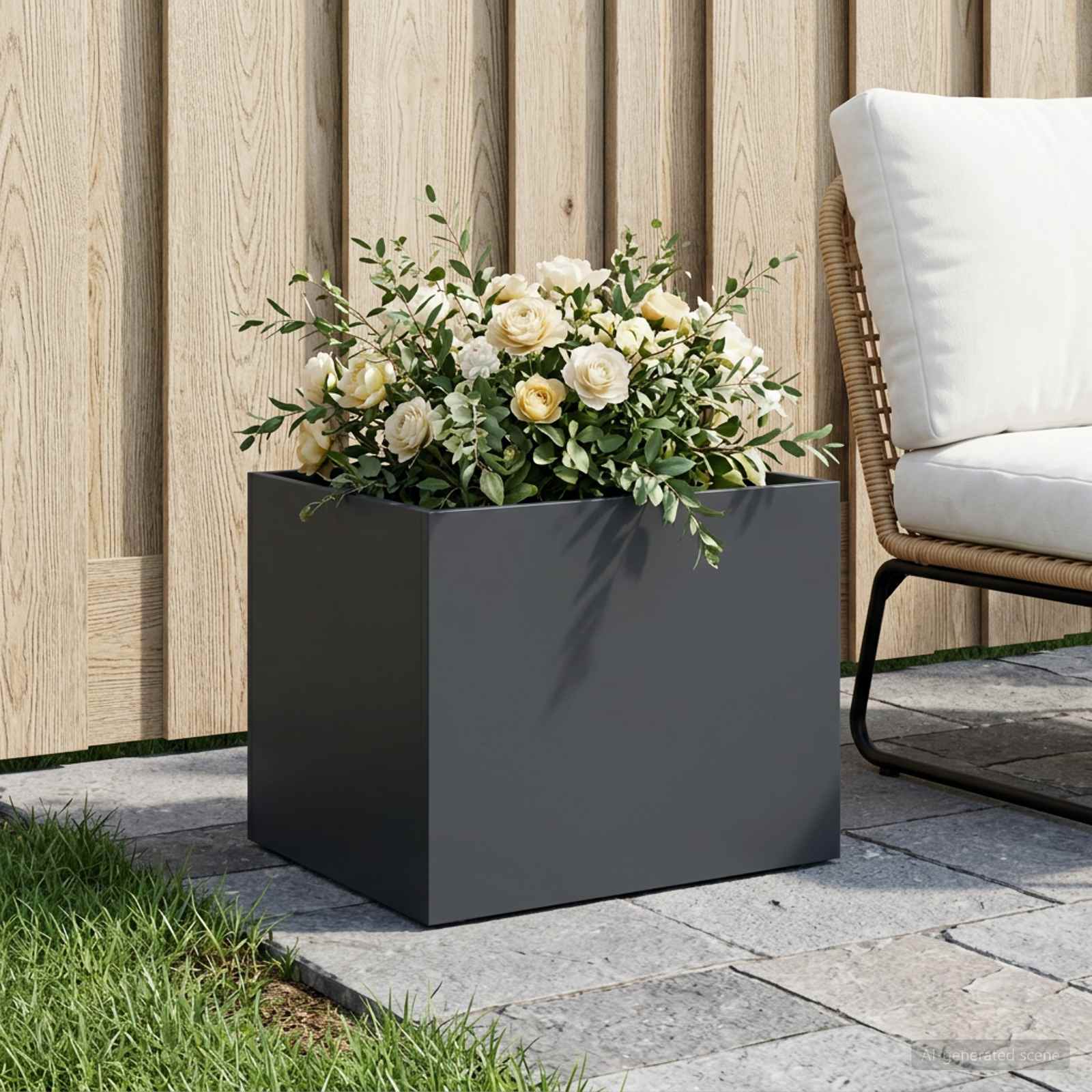 vidaXL Garden Planter Anthracite 40 x 30 x 30 cm Cold-rolled Steel 1
