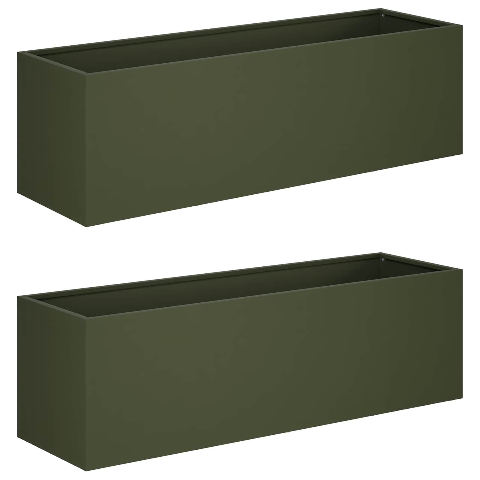 vidaXL Garden Planter 2 pcs Olive Green 80 x 30 x 30 cm 2