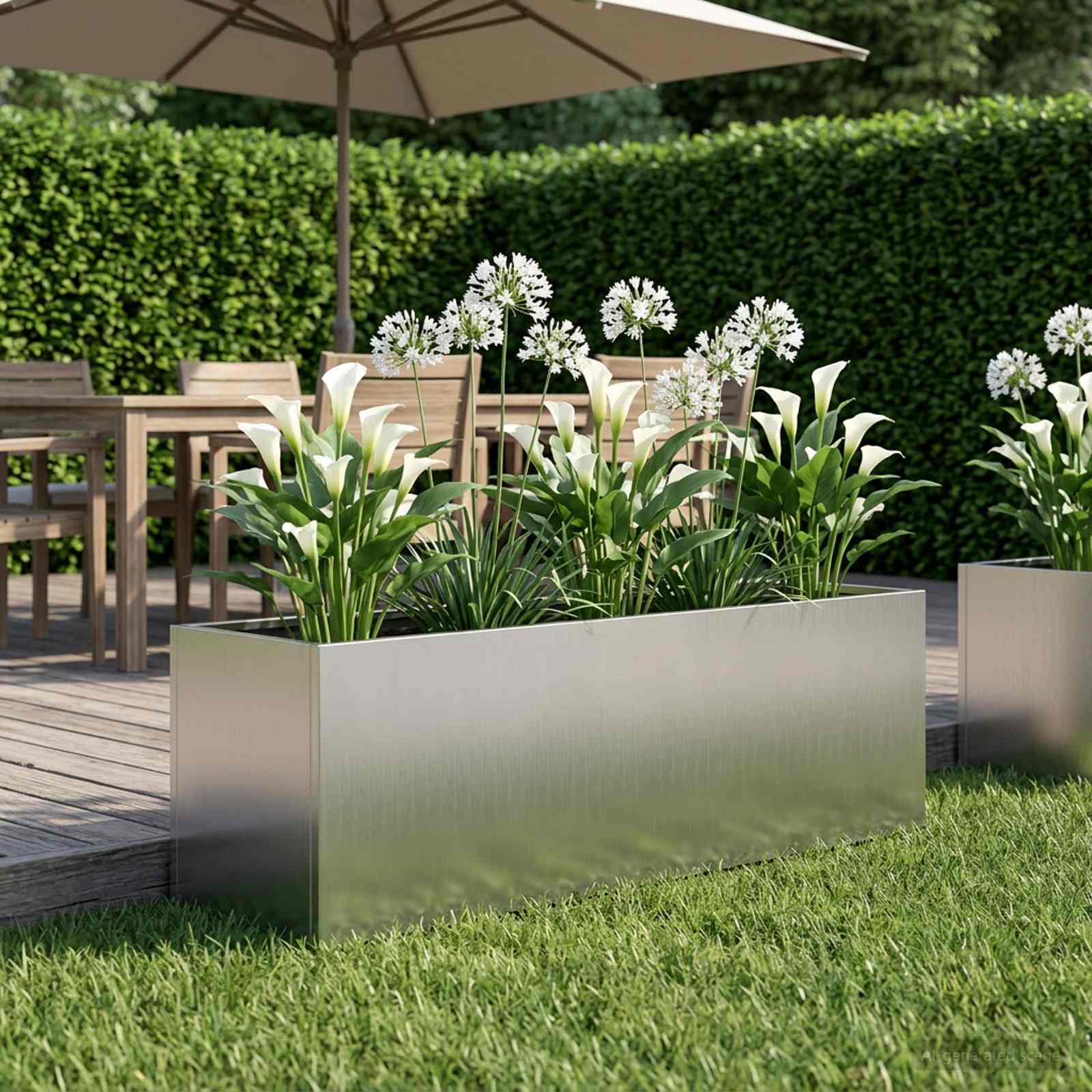 vidaXL Garden Planter Silver 80 x 30 x 30 cm Galvanised Steel 1