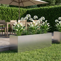 vidaXL Garden Planter Silver 80 x 30 x 30 cm Galvanised Steel 1