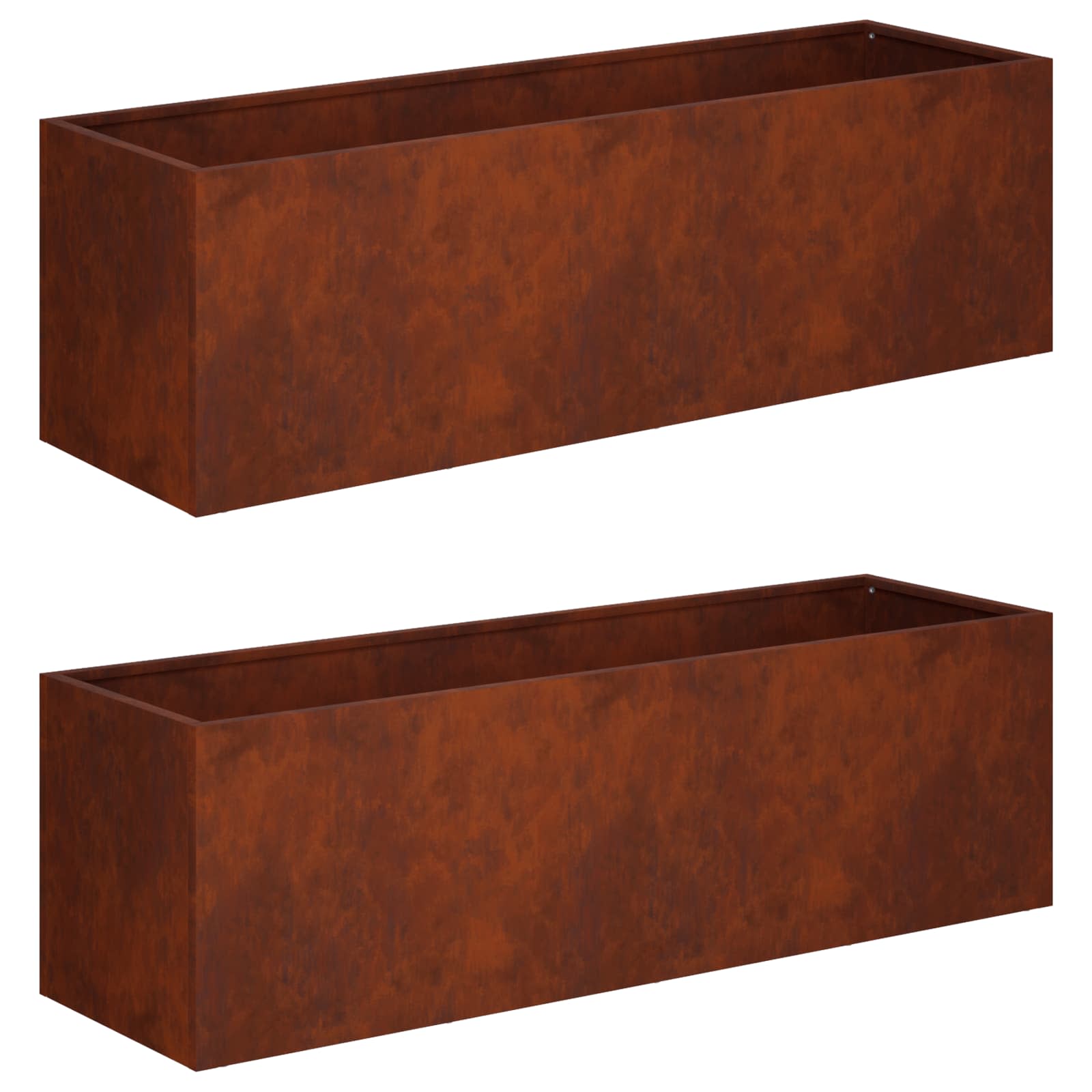 vidaXL Garden Planter 2 pcs Rusty 80 x 30 x 30 cm Weathering Steel 2